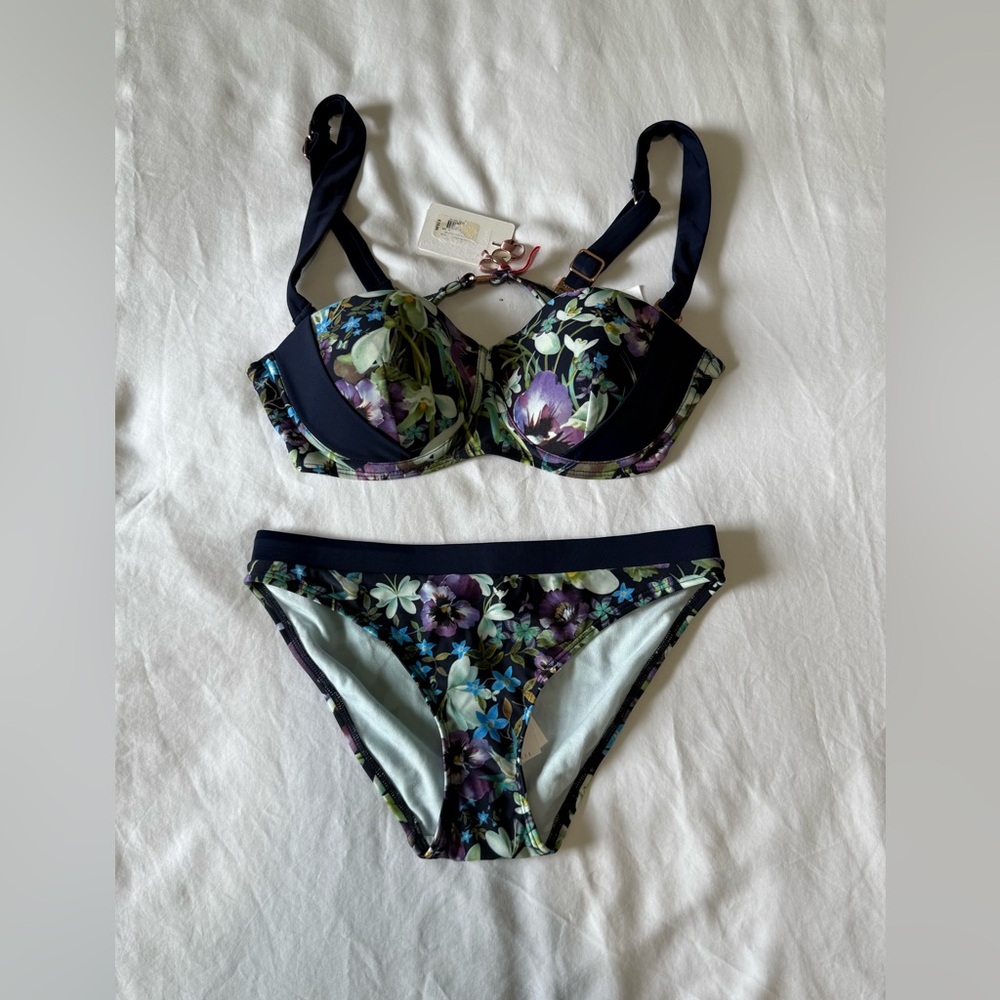 Ted Baker - Women’s- bikini top and bottom - top size 34DD, bottom 1